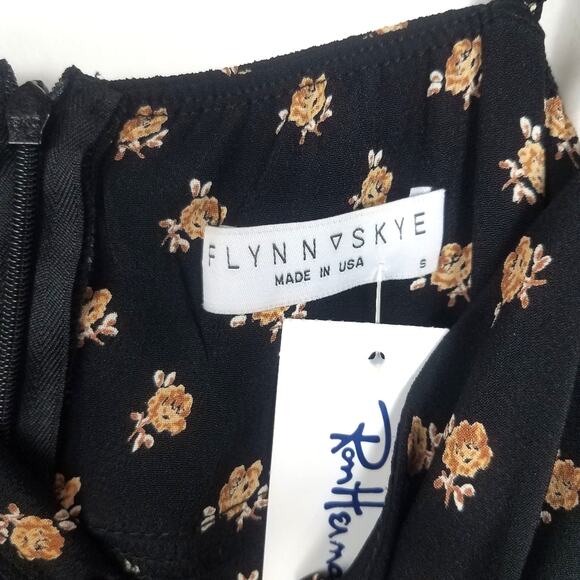 Flynn Skye | Carla Mini Shirt Dress Floral Black Small - Picture 6 of 10